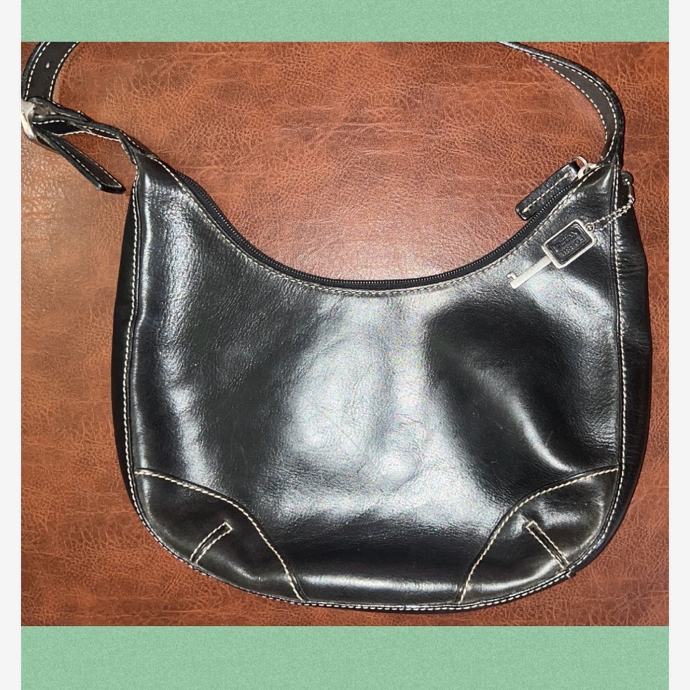 Vintage Fossil Black Leather Bag